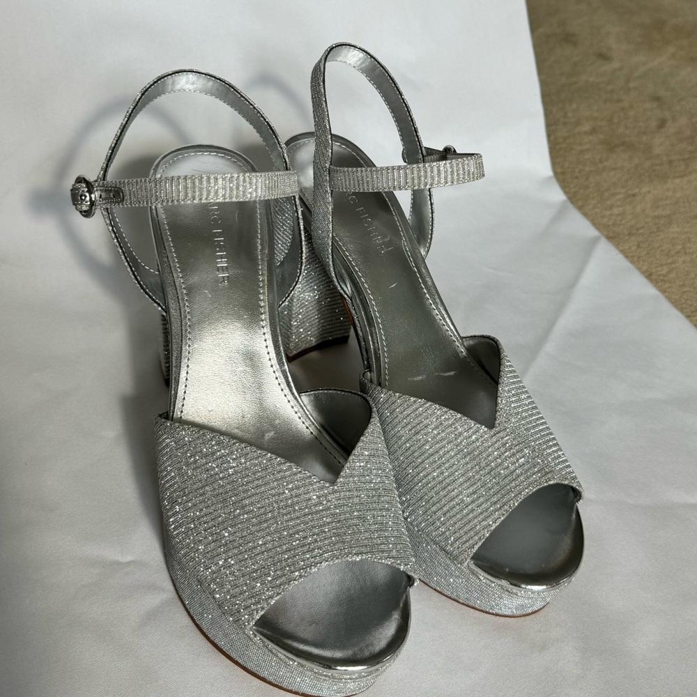Marc Fisher glitter platform sandals